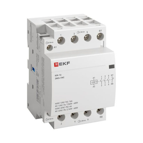 Контактор модульный КМ 16А 3NO+1NC 230В АС (3 мод.) PROXIMA EKF km-3-16-31