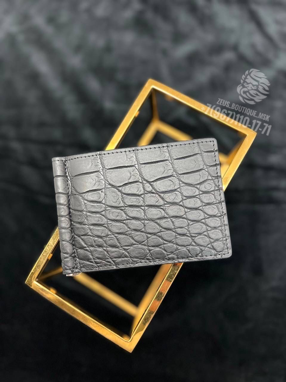 Зажим для денег Louis Vuitton из кожи крокодила