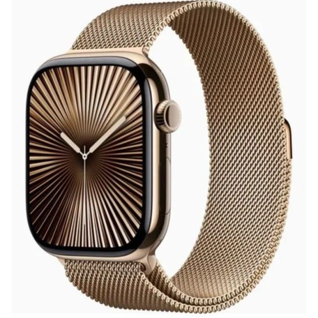 Умные часы Apple Watch S10 46 мм Cell, Gold Titanium, Gold Milanese Loop - M/L
