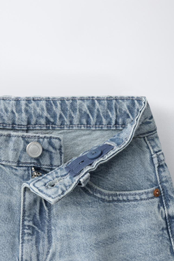 ZARA ДЛИННЫЕ ДЖИНСОВЫЕ ШОРТЫ, СИНИЙ