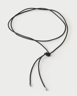 Колье Dana Leather Bow Серебро 925 пробы покрытое родием