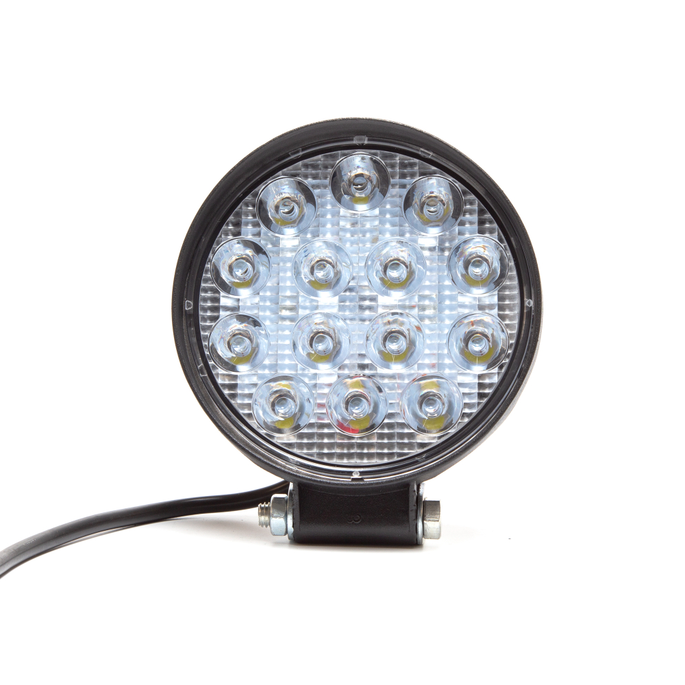 AE42R-14LED-28HC Фара светодиодная дополнительная, круглая SLIM 115*28*142, направленный свет, 14 диодов, крепление по центру, 42 Вт, 10-30 В