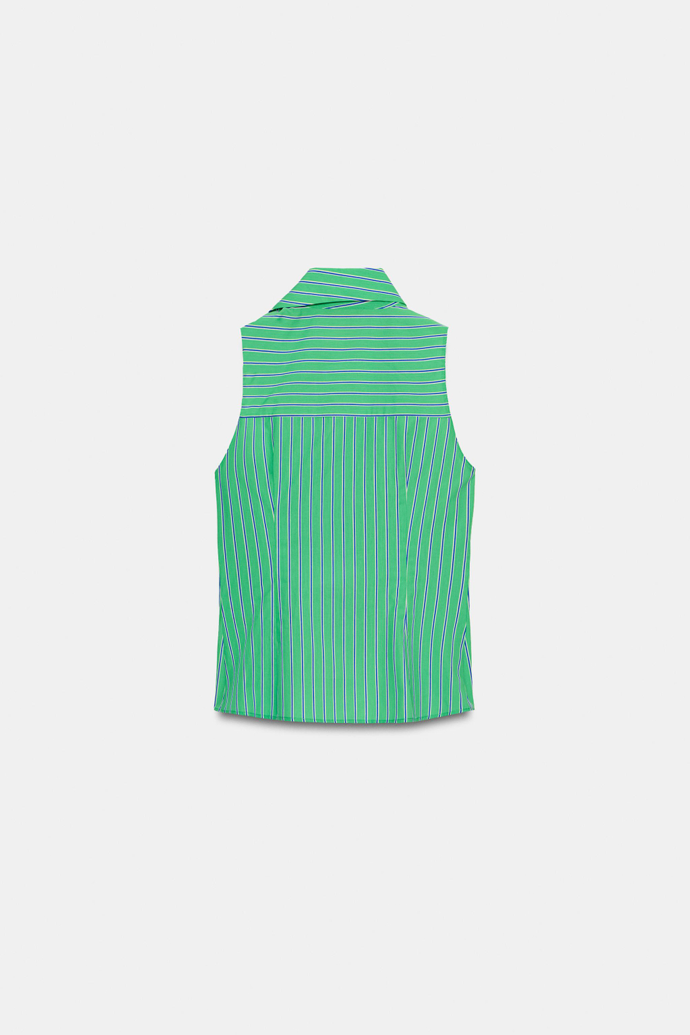 РУБАШКА В ПОЛОСКУ С ЗАВЯЗКАМИ И БЕЗ РУКАВОВ — ZARA