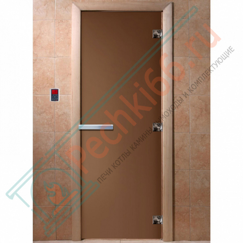 Дверь стеклянная для бани, бронза матовая 2000х800 (DoorWood) в Кирове