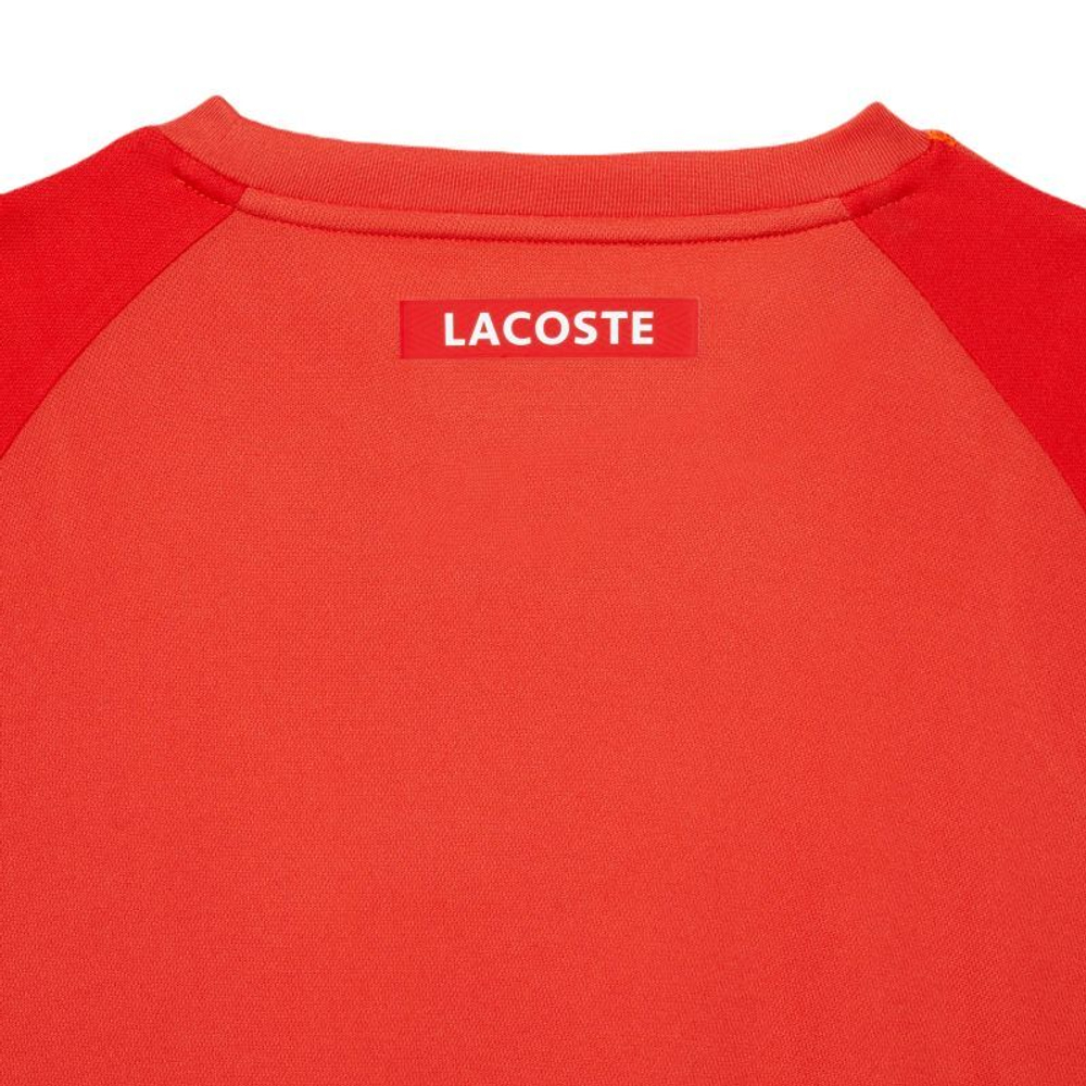 Футболка мужская теннисная Lacoste Tennis T-Shirt in Tear Resistant Pique - orange/red/orange