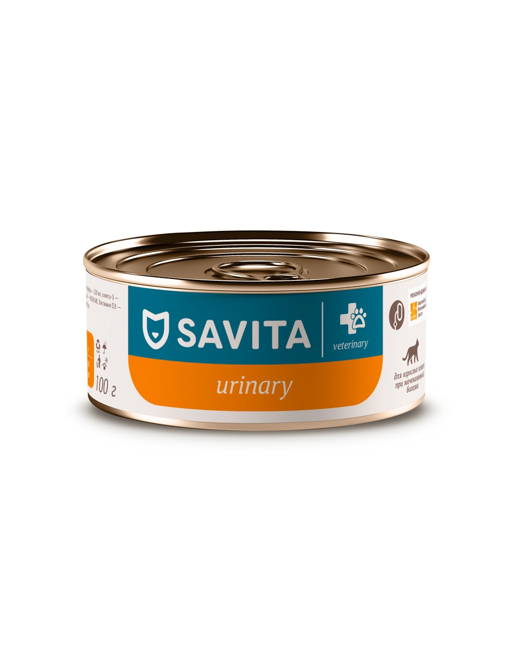 Savita Vet Urinary влажный диетический корм для кошек индейка с кроликом, 100 г