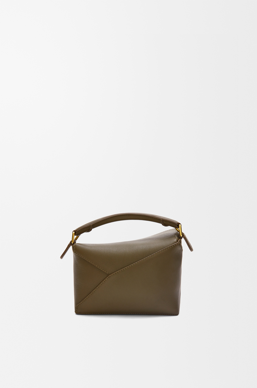 Loewe Мини-сумка Puzzle Edge из классической телячьей кожи, темный хаки