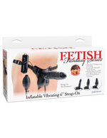 Надувной вибро-страпон Inflatable Vibrating 6''Strap-On (Цвет: черный)