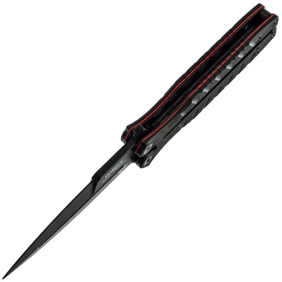 Нож-бабочка (балисонг) НОКС Ромул Black - черный клинок, сталь AUS-8, рукоять черный G10