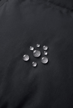ZARA СТЕГАНОЕ ПАЛЬТО С КАПЮШОНОМ WATER REPELLENT, ЧЕРНЫЙ