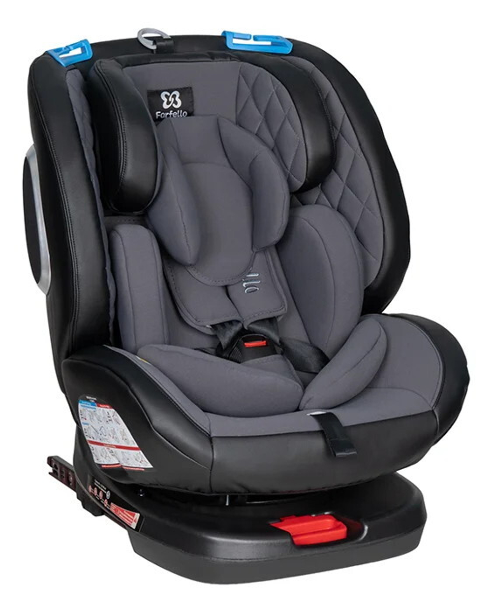 Автокресло детское ISOFIX YB102A NEW (Тёмно-серый/экокожа Dark grey/Black PU)