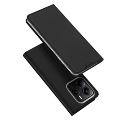 Чехол книжка из PU кожи черного цвета от Dux Ducis для смартфона Xiaomi Redmi Note 14 5G, серия Skin Pro Series Case