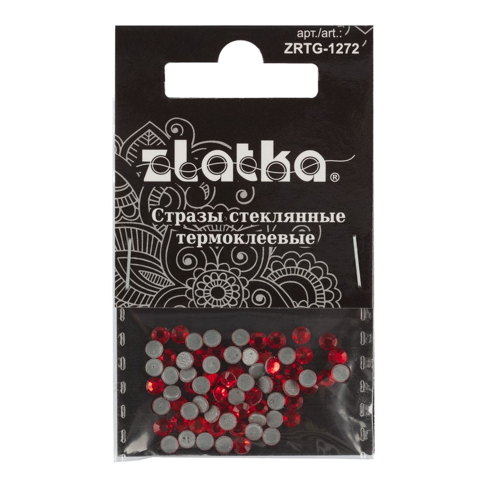 Стразы клеевые стекло 3.2 мм, 360 шт, SS12 №20 св.красный (Light Siam), Zlatka ZRTG-1272
