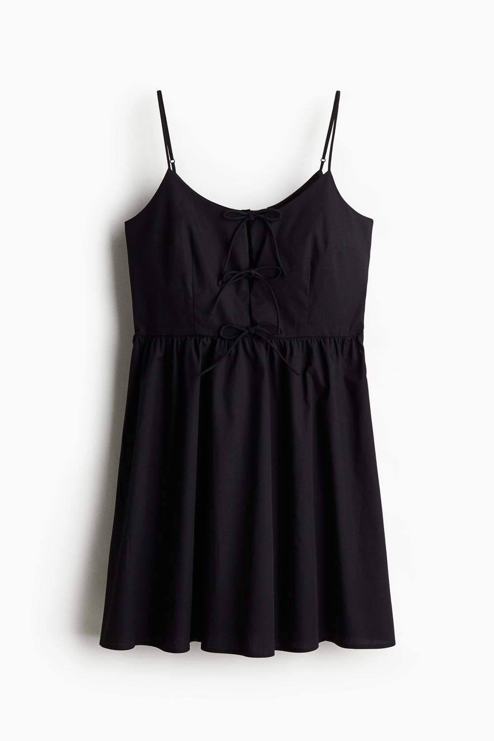 Платье из поплина со шнуровкой - H&M
