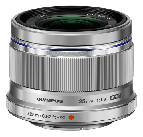Olympus 25mm f/1.8, серебристый