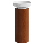 Раковина накладная SOLE Corian 400*130 Calacatta + Пьедестал для раковины Corian 300*720 Red Wood