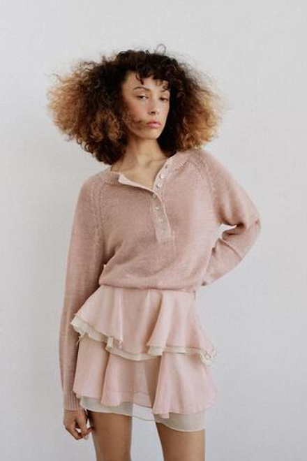 ZARA СВИТЕР С ПУГОВИЦАМИ, РОЗОВЫЙ