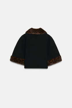 ZARA УКОРОЧЕННЫЙ ТРИКОТАЖНЫЙ ЖАКЕТ, ЧЕРНЫЙ
