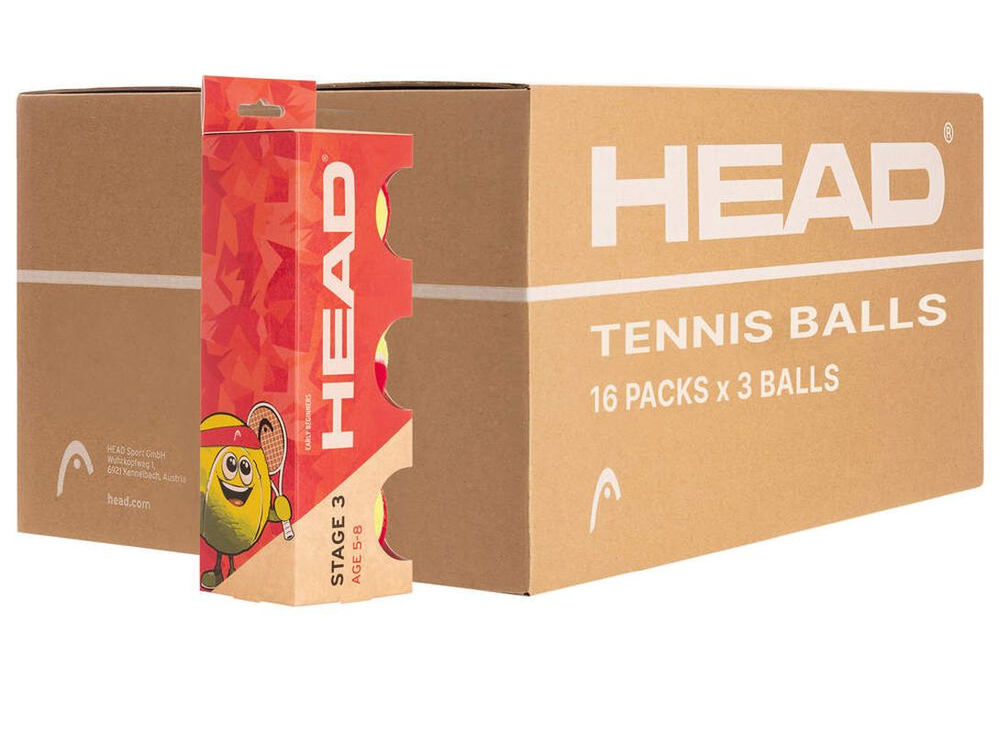 Juniorskie pilki tenisowe Head Stage 3 Red 16x3B
