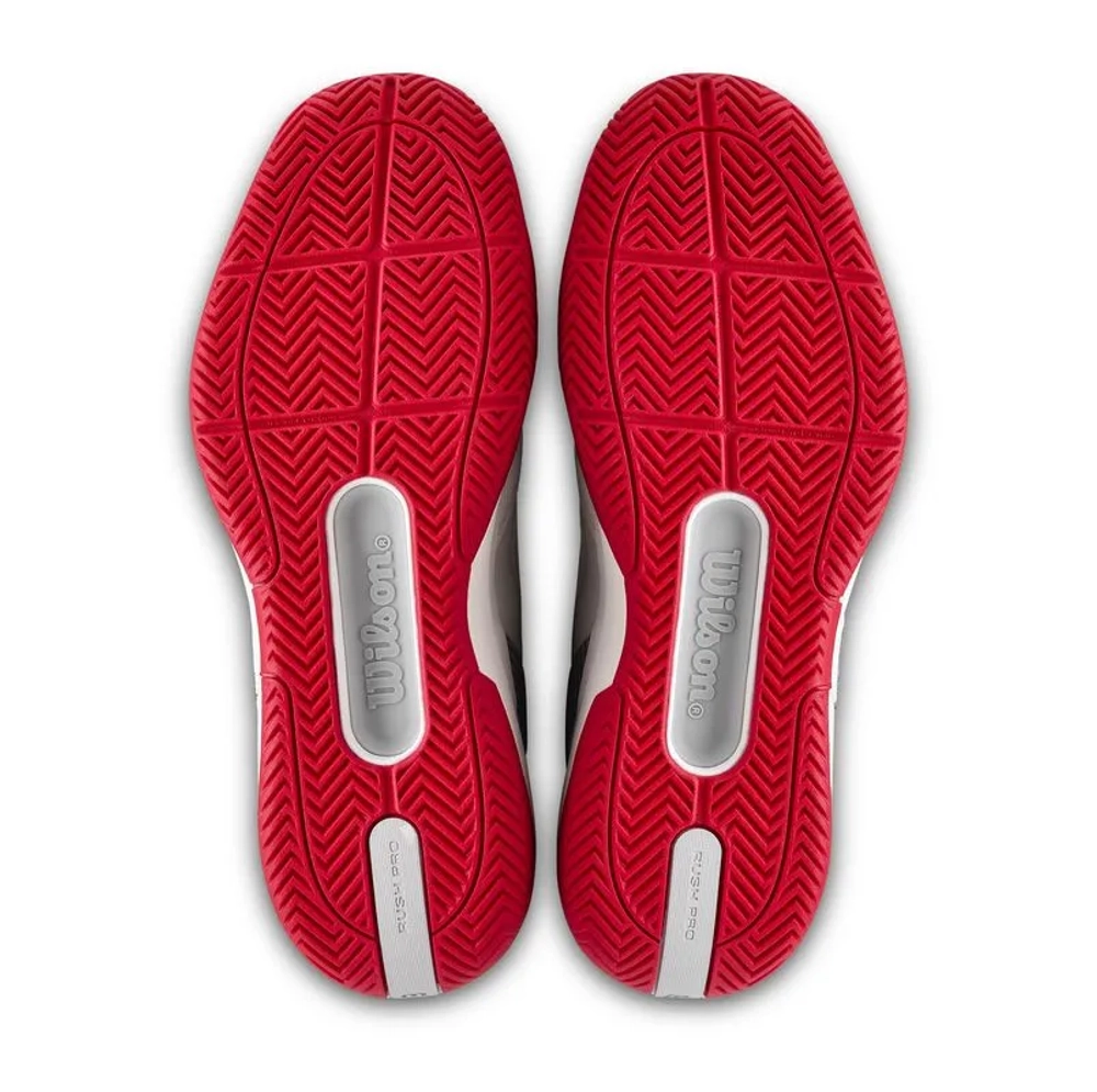Мужские кроссовки теннисные Wilson Rush Pro 5 CTC - bright white/wilson red/microchip