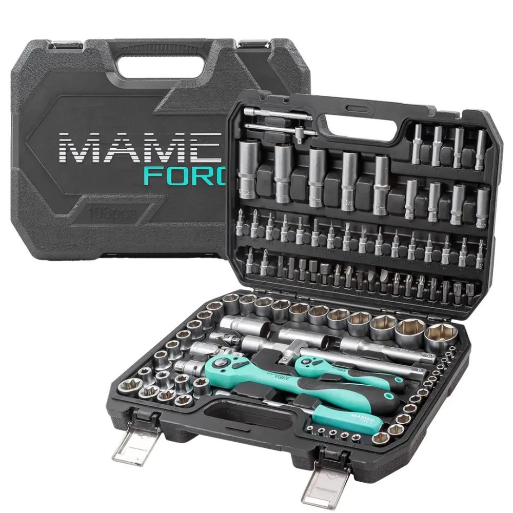 Набор инструментов PROFI 108пр. 1/4'',1/2''(6гр)(4-32мм) MAMEDFORCE MF-41082-5