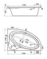 Ванна акриловая Santek Эдера 170х110 пристенная (1.WH11.1.994)