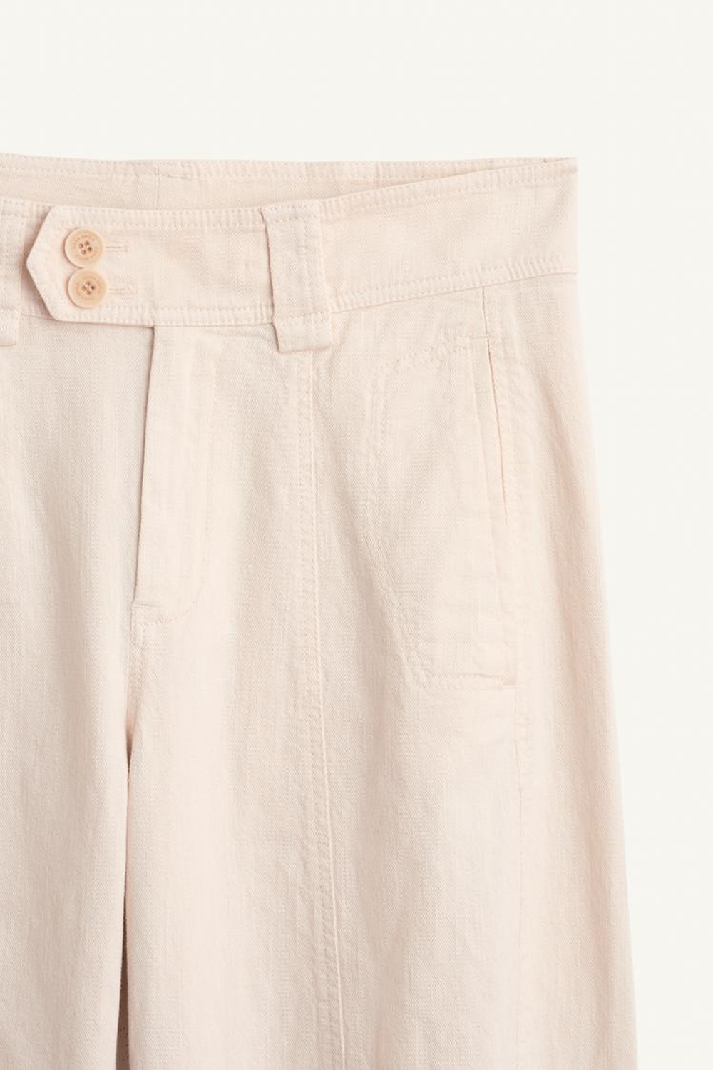 ZARA БРЮКИ ИЗ СМЕСОВОГО ХЛОПКА, ЦВЕТ СЛИВОЧНОГО МАСЛА