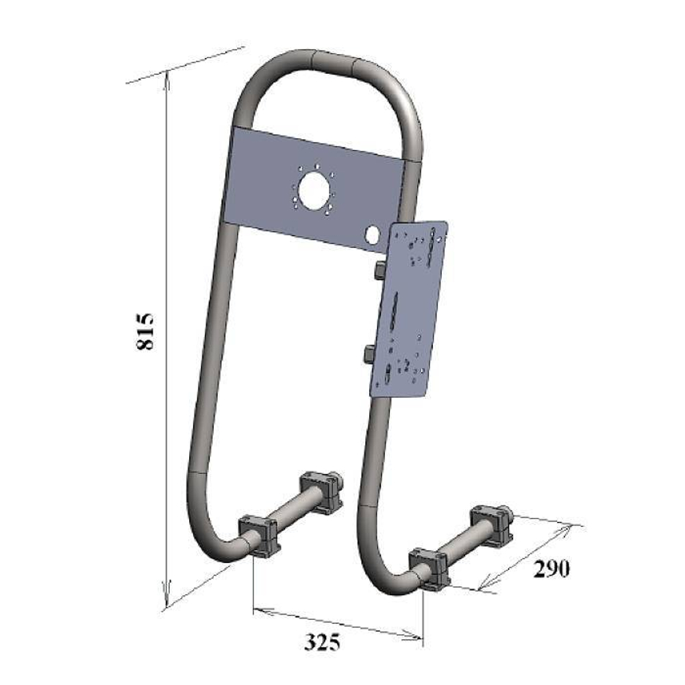 Стойка рулевая 815х325х290mm нерж.сталь 25mm