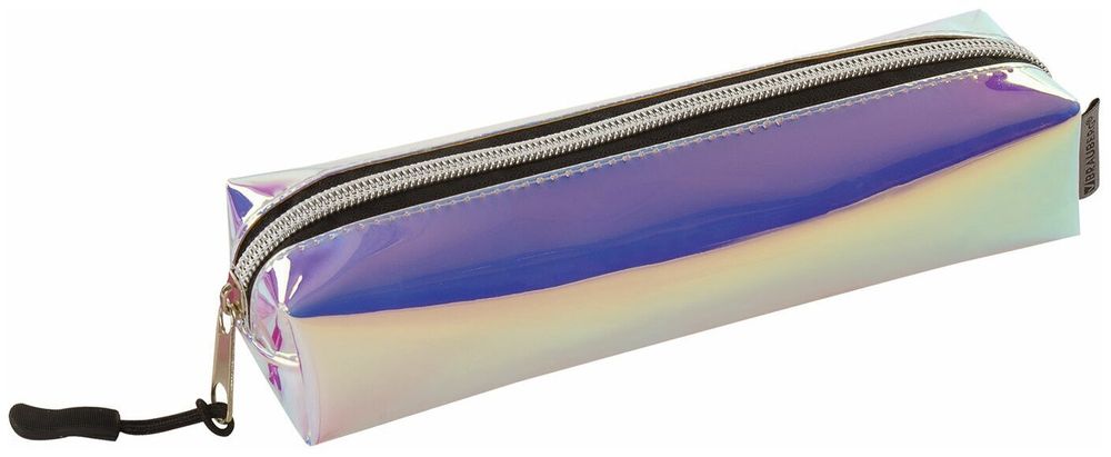 Пенал-косметичка BRAUBERG прямоугольный, зеркальный, мягкий, "Pearl", 21х5х5 см, 229248