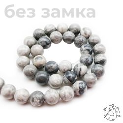Нить бусин яшма серебряная 8 мм