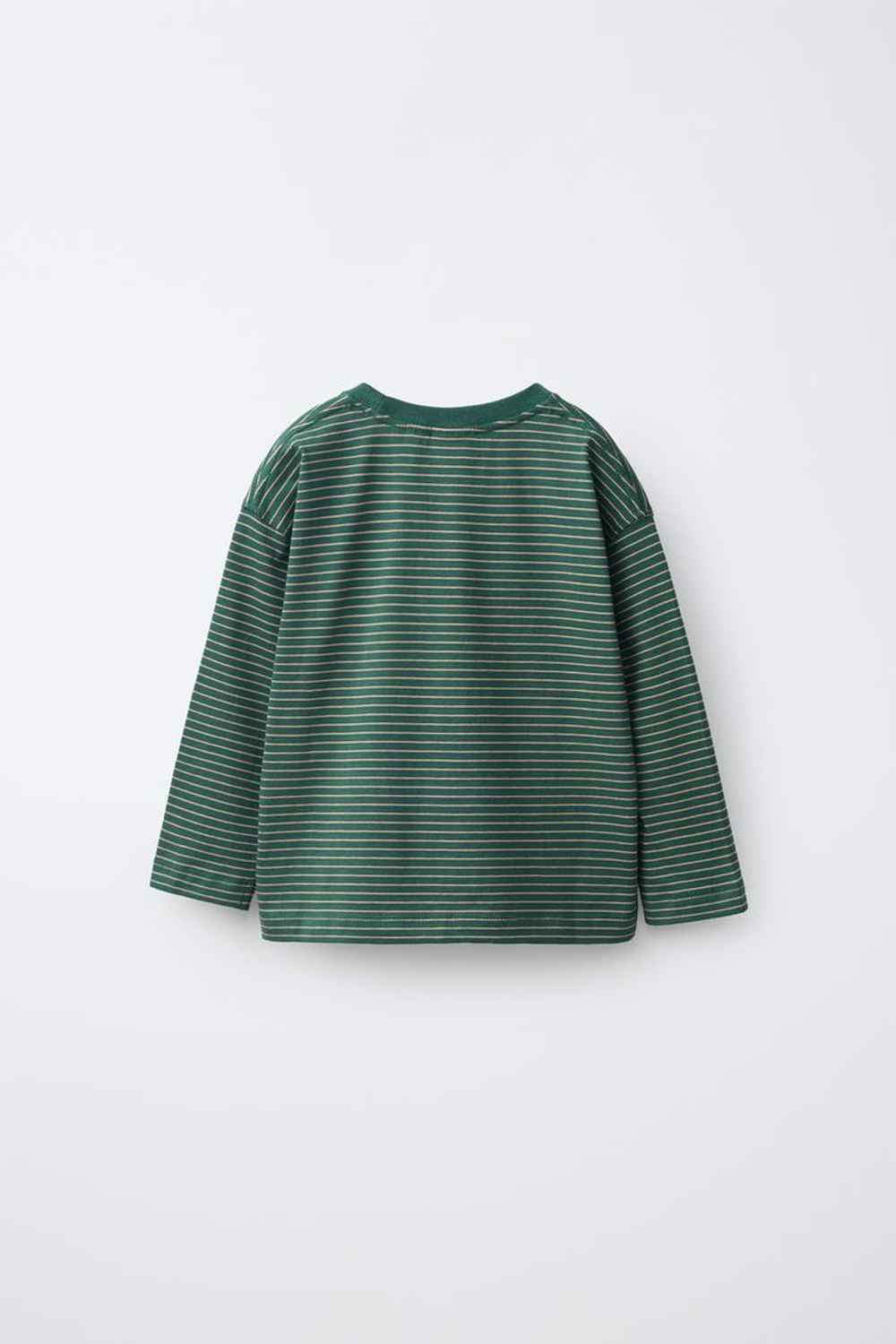 ZARA НАБОР ИЗ ТРЕХ ФУТБОЛОК С ДЛИННЫМИ РУКАВАМИ, ЗЕЛЕНЫЙ/СЕРЫЙ