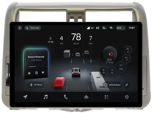 Магнитола для Toyota Land Cruiser Prado 150 2009-2013 (рамка бронза) - Teyes CC4-PRO монитор 13" 2K QLED на Android 13, Быстрейшая, Snapdragon 778G, ИИ, CarPlay, DSP, 4G SIM-слот
