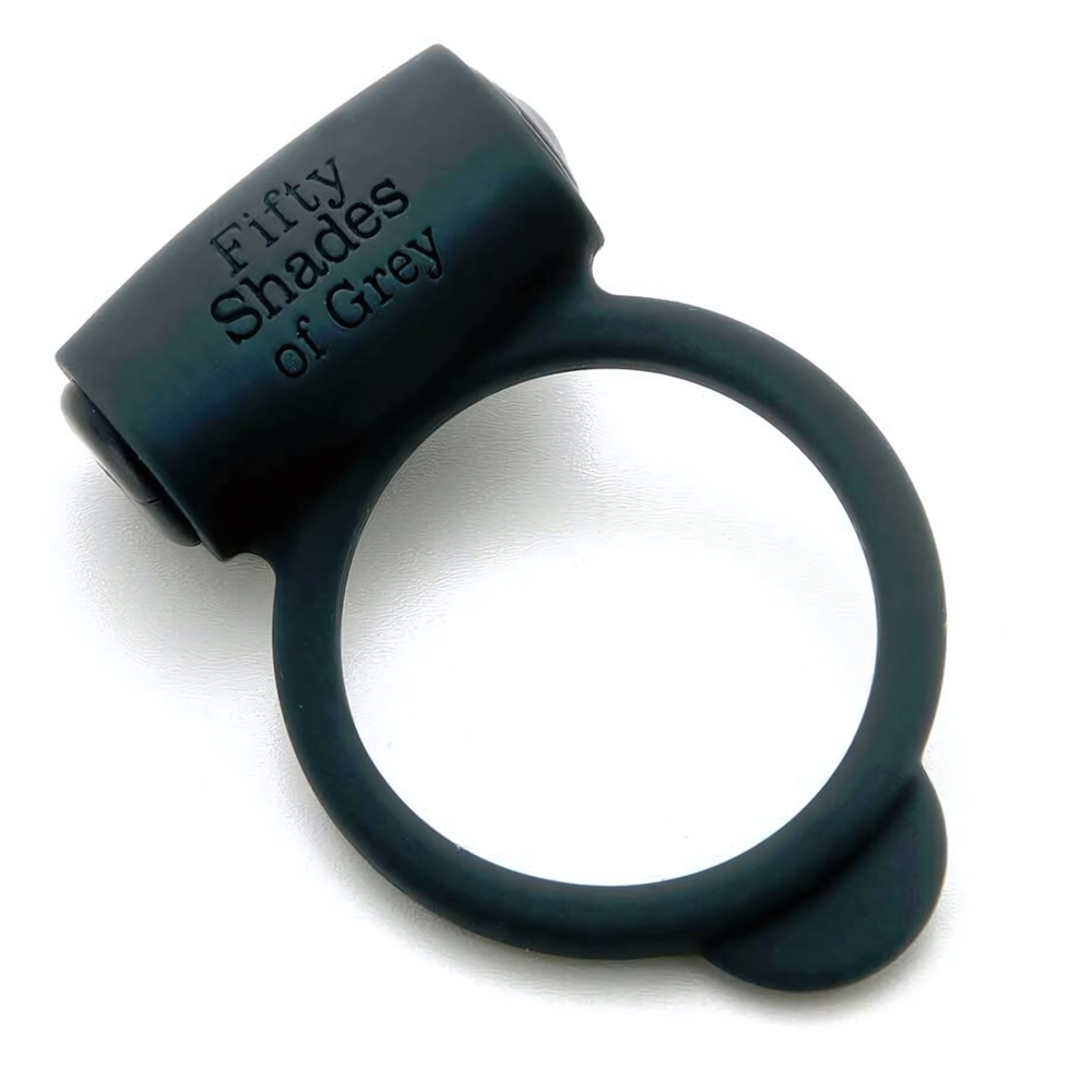 Темно-серое эрекционное кольцо Vibrating Love Ring с вибрацией (Цвет: серый)