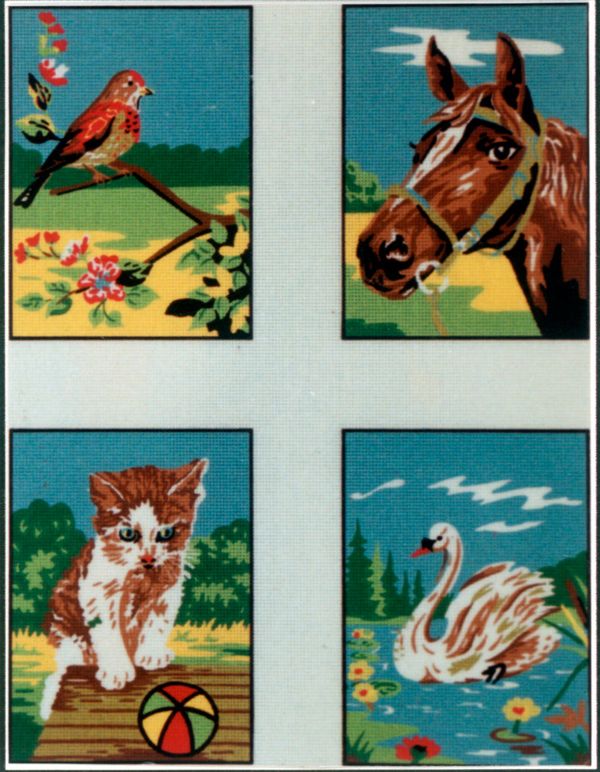Рисунок для вышивания Soulos (канва жесткая), Детские сюжеты, 4 картинки, 60х47 см