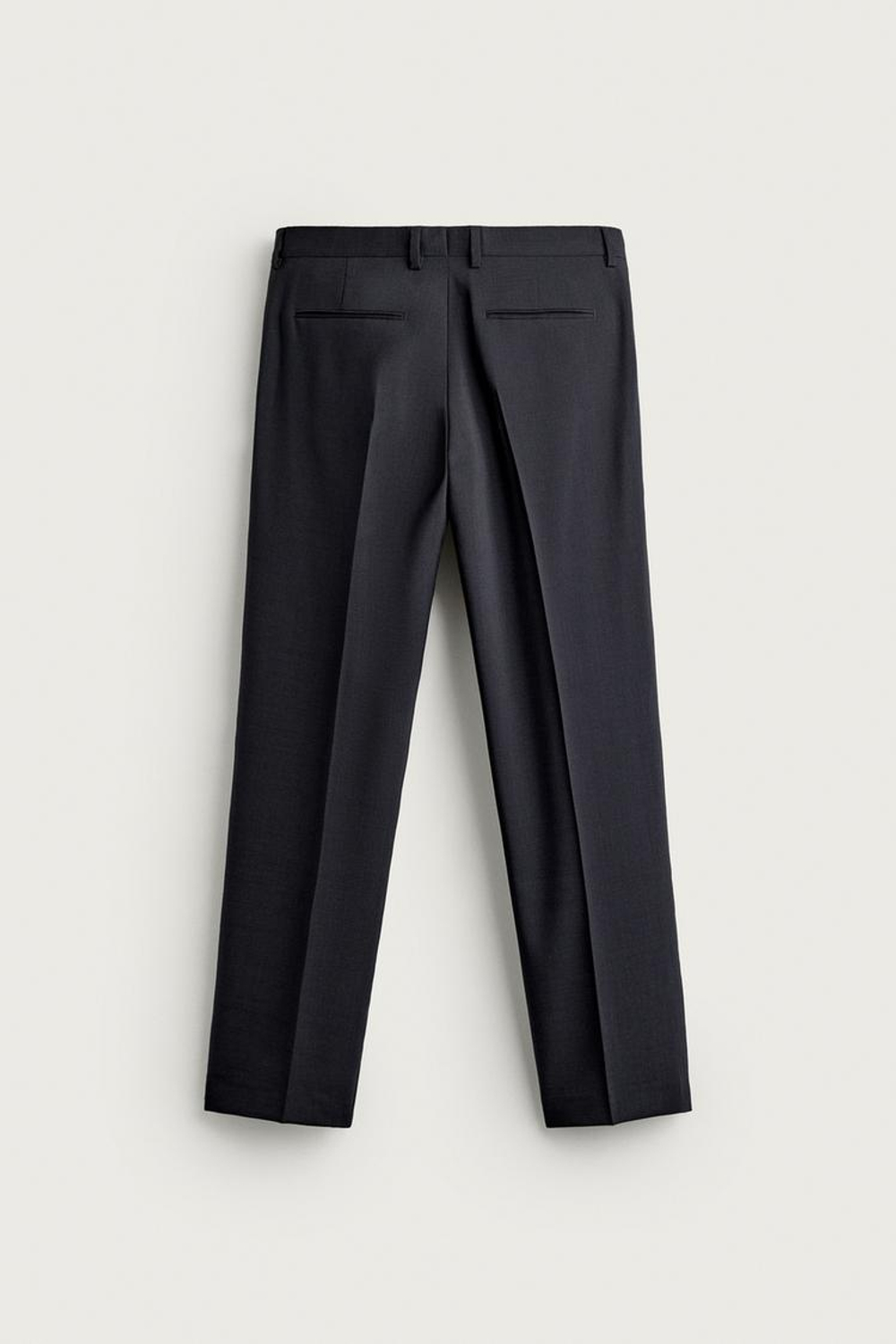 ZARA КОСТЮМНЫЕ БРЮКИ REGULAR FIT ИЗ 100% ШЕРСТИ, МОРСКОЙ ТЕМНО-СИНИЙ