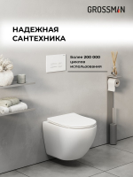 Комплект 2 в 1: Grossman инсталляция Pragma 900.K31.01.000+клавиша смыва 700.K31.03.000.000 белый глянцевый,2 места