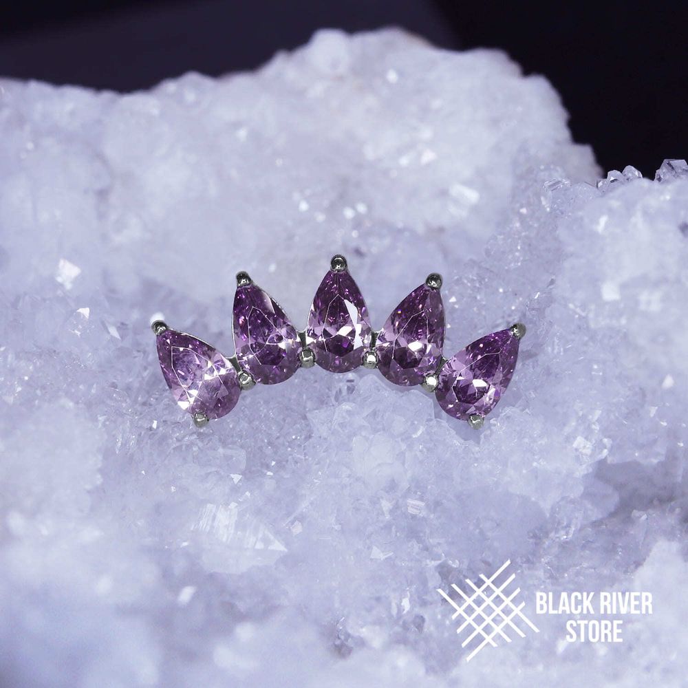 5K Pear Amethyst CZ