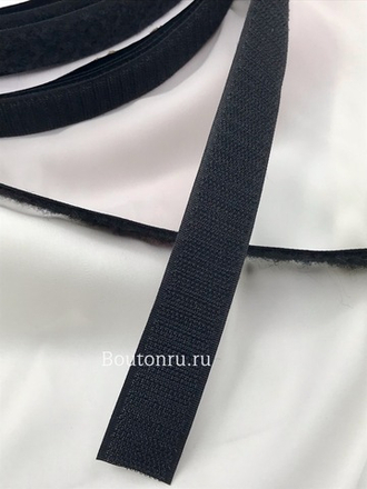 Текстильная лента (липучка) черная HOOK-LOOP (ХУК-ЛУП) крюк + петля (комплект), 30 мм