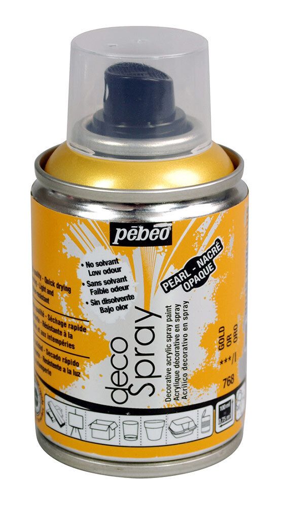 Краска на водной основе аэрозольная decoSpray 100 мл, 093768 золото, Pebeo Краска на водной основе аэрозольная decoSpray 100 мл, 093768 золото, Pebeo