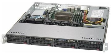 Сервер Supermicro SuperServer 5019S-M2 без процессора/без ОЗУ/без накопителей/количество отсеков 3.5" hot swap: 4/1 x 350 Вт