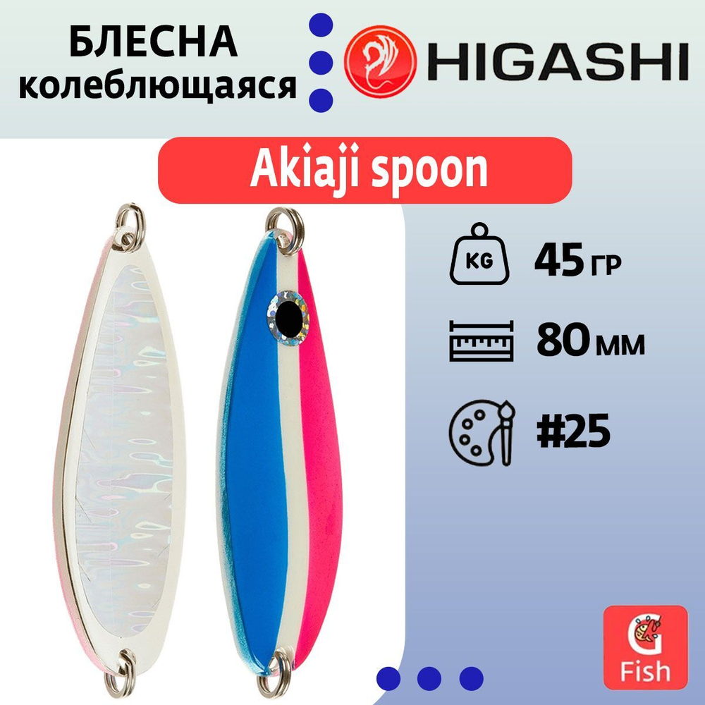 Блесна колеблющаяся HIGASHI Akiaji spoon 45g#19