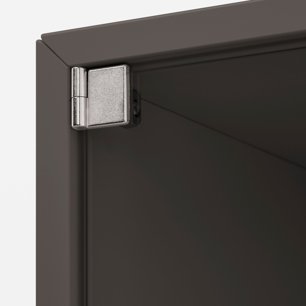 IKEA EKET  (ИКЕА ЕКЕТ)  -  Шкаф настенный со стеклянной дверцей - тёмно-серый 35x25x35 см