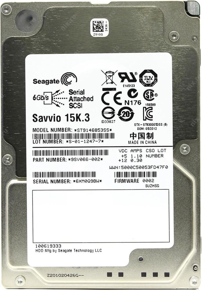 Жесткий диск Seagate SAS 146GB 15K 2.5" 6Gbps 9SV066-004