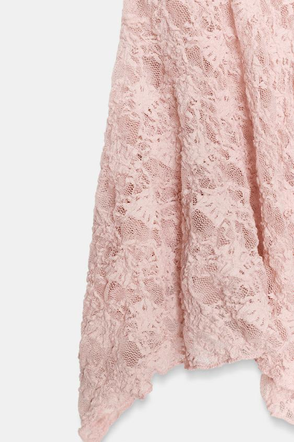 ZARA РОМАНТИЧНЫЙ КРУЖЕВНОЙ ТОП, ПАСТЕЛЬНО-РОЗОВЫЙ