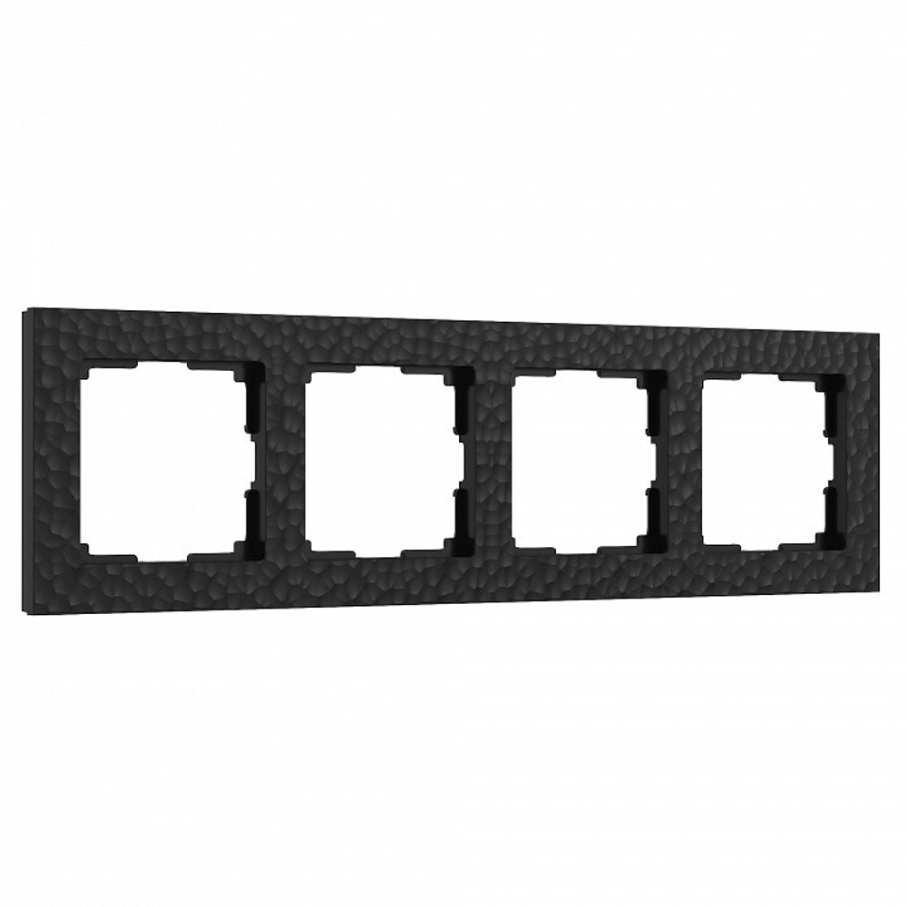 Рамка на 4 поста Werkel Hammer черный W0042408