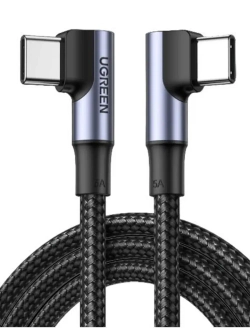 USB C кабель угловой Угрин 100W с быстрой зарядкой