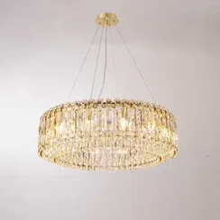 Люстра подвесная NewRgy NW090-ф800*H280(1200) H GOLD, 12×40 Вт, золотая