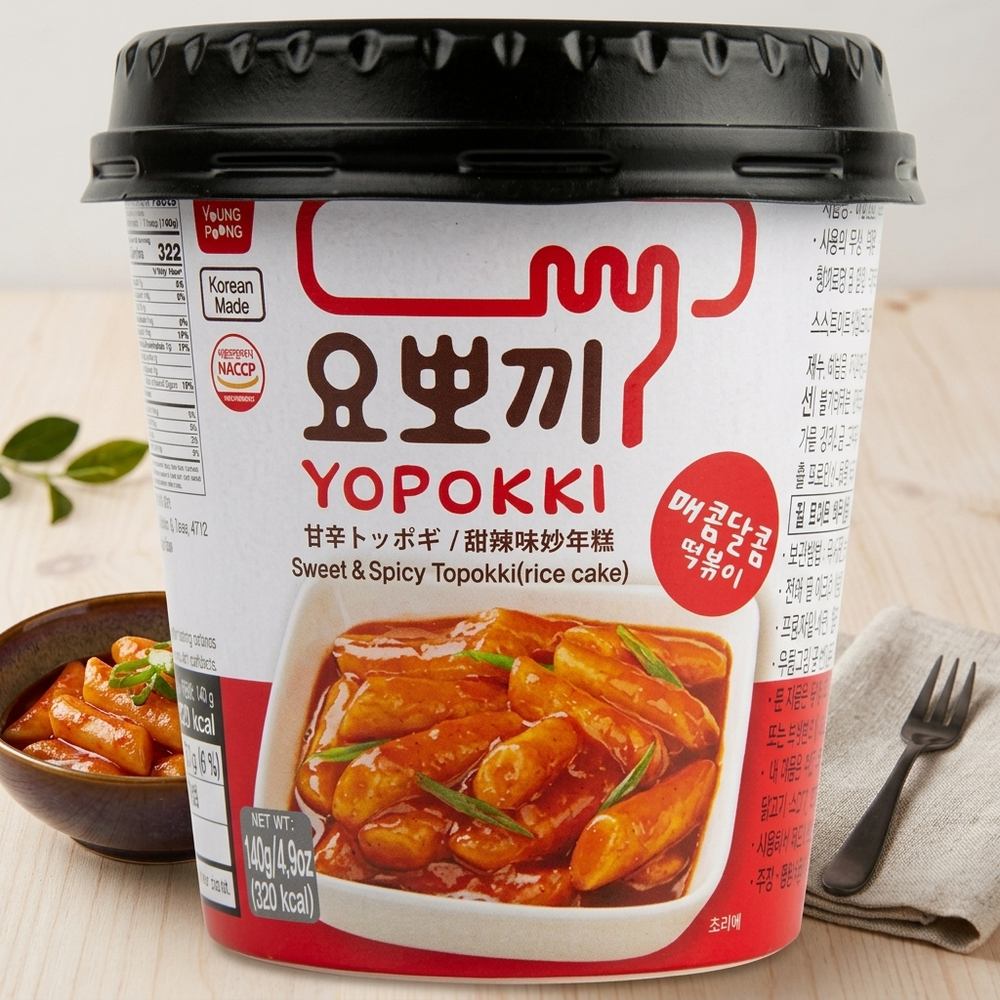 Токпокки (рисовые клецки) Yopokki с остро-сладким соусом, 140 гр