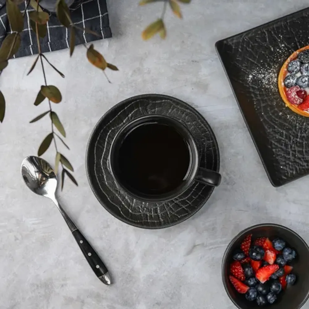Чайная пара 200 мл d 8,8 см h6,2 см Black Raw Wood P.L. Proff Cuisine [6]