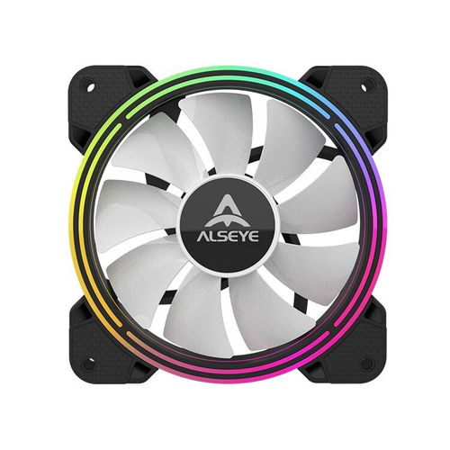 Комплект из 3 вентиляторов Alseye HALO 4.0 KIT, 120мм, 6-pin, черный-белый/ARGB, 1300rpm, 41.5CFM, 24.8дБ, контроллер, пульт ДУ, антивибропрокладки (AS.04.02.0030)